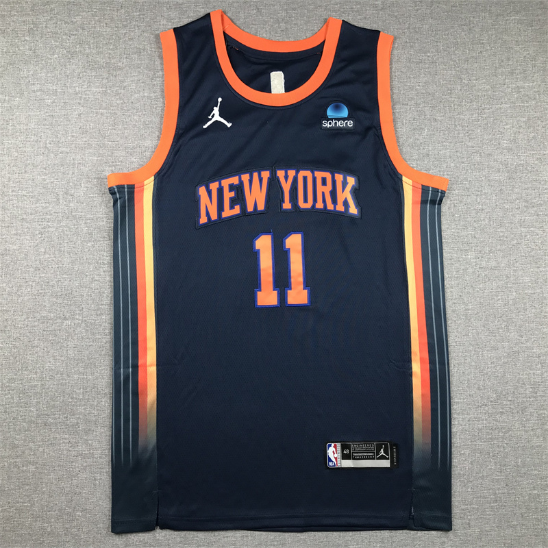 Men New York Knicks #11 Brunson Jordan Brand Black 2025 NBA Jersey->->NBA Jersey